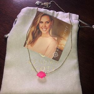 Kendra Scott 16” gold/pink necklace.